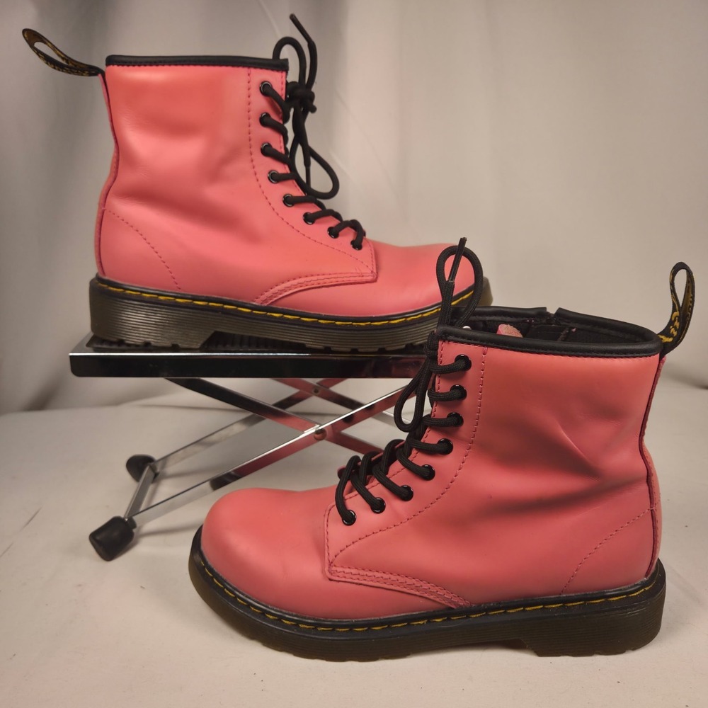 Dr Martens 1460 Lace Up/Zip Boots Acid Pink Patent Leather US Womens 6 Or Kids 4